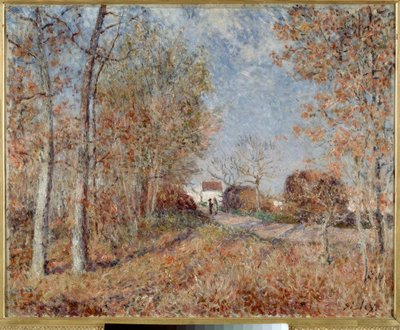 A Corner of the Woods at Sablons, called The Road at the Edge of the Woods by Alfred Sisley